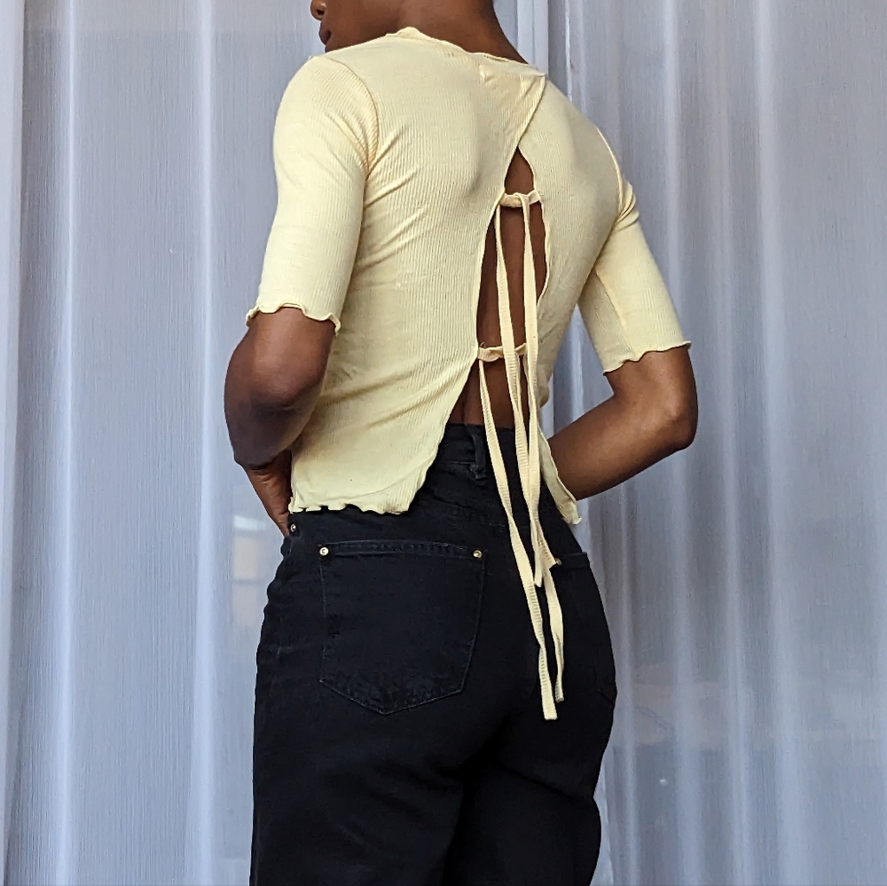 Oak + Fort Sleeved Yellow Top - Picture 5 of 7